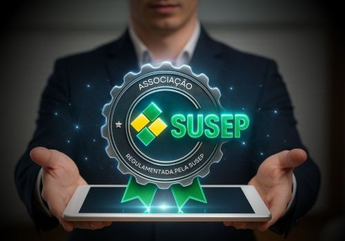 Pessoa recebendo documentação sobre a regulamentação