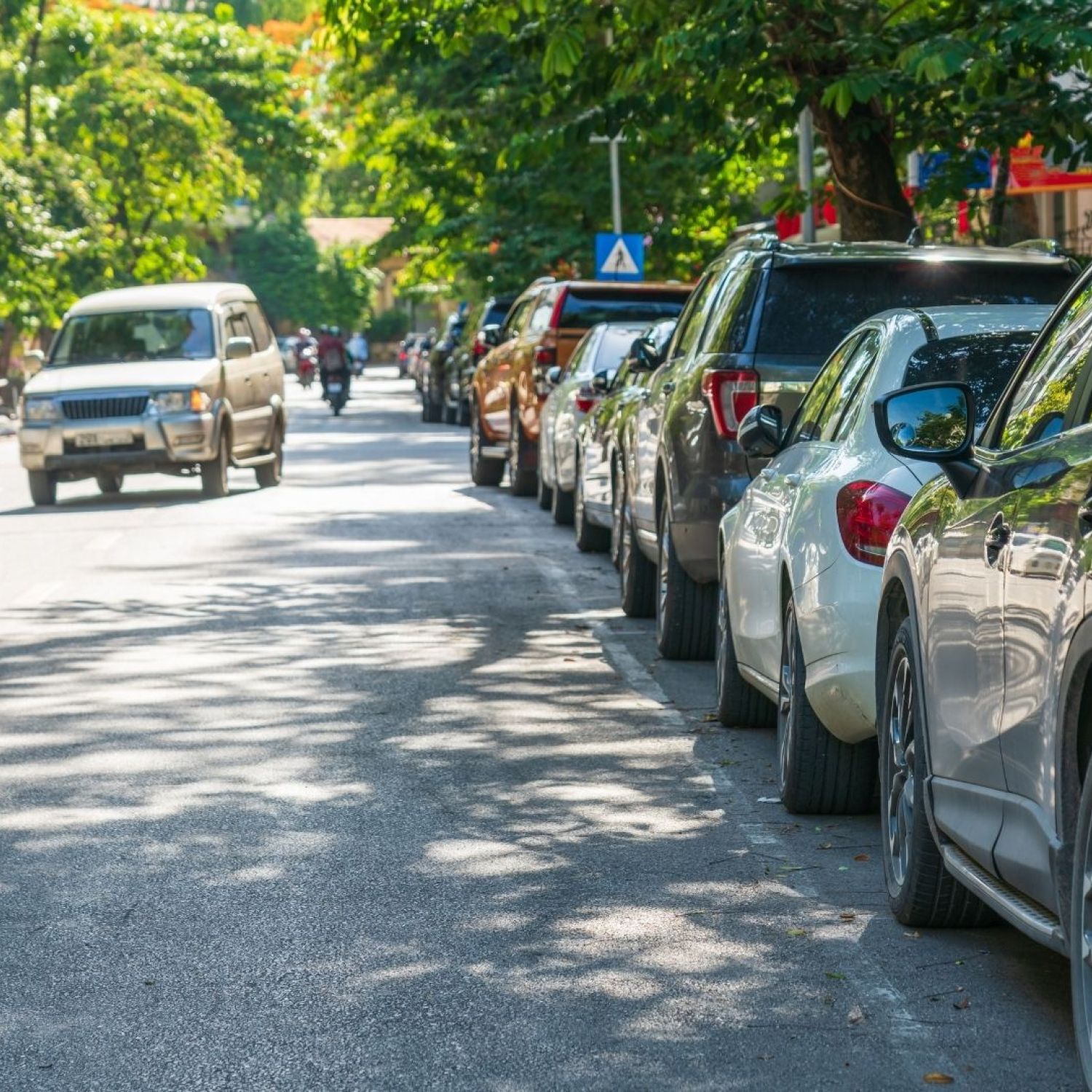 Carros parados nas ruas